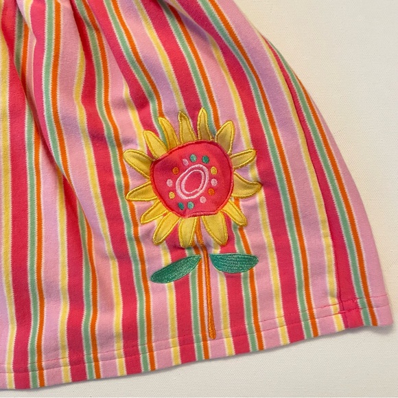 Hanna Andersson Girls Striped Sunflower Dress Organic Pink 70 Size 6-12 months - Picture 3 of 5